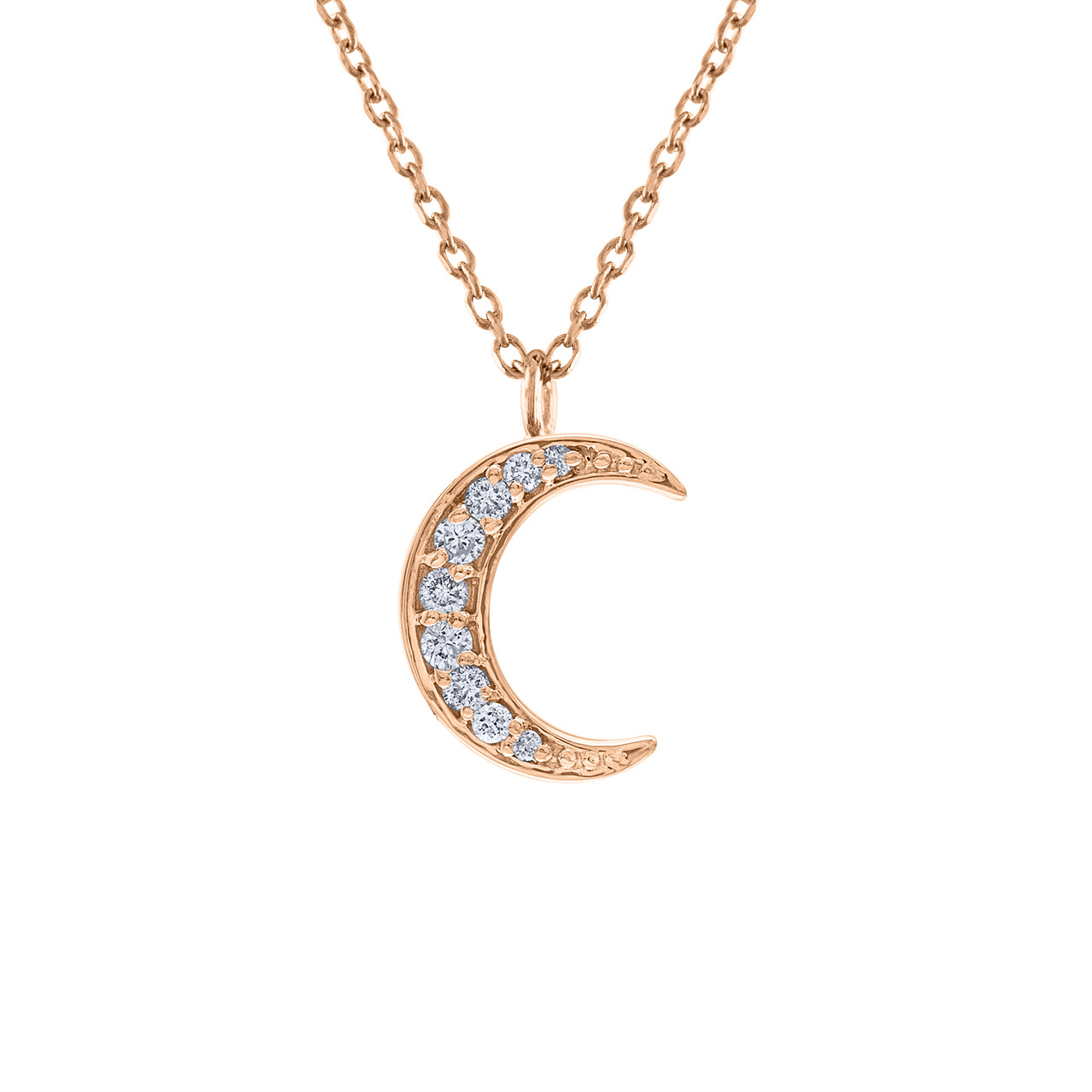 14k Solid Gold Crescent Moon Pendant Necklace for Women – NORM JEWELS
